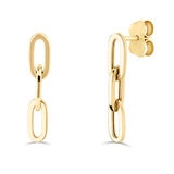 14ct Yellow Gold Paperclip Link Earrings