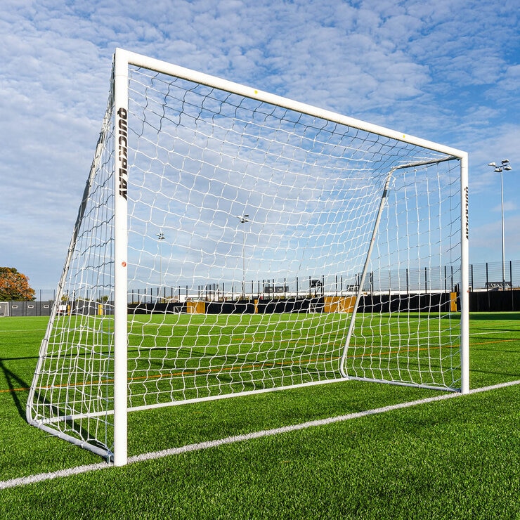 Lifestyle image showing the Quickplay Pro Alu Match Futsal Goal 3 x 2m from the front Lifestyle image showing the Quickplay Pro Alu Match Futsal Goal 3 x 2m from the front