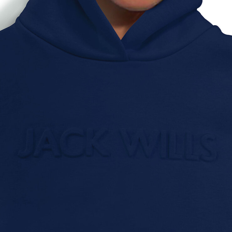 Jack Wills Ladies Embossed Logo Hoody in Navy