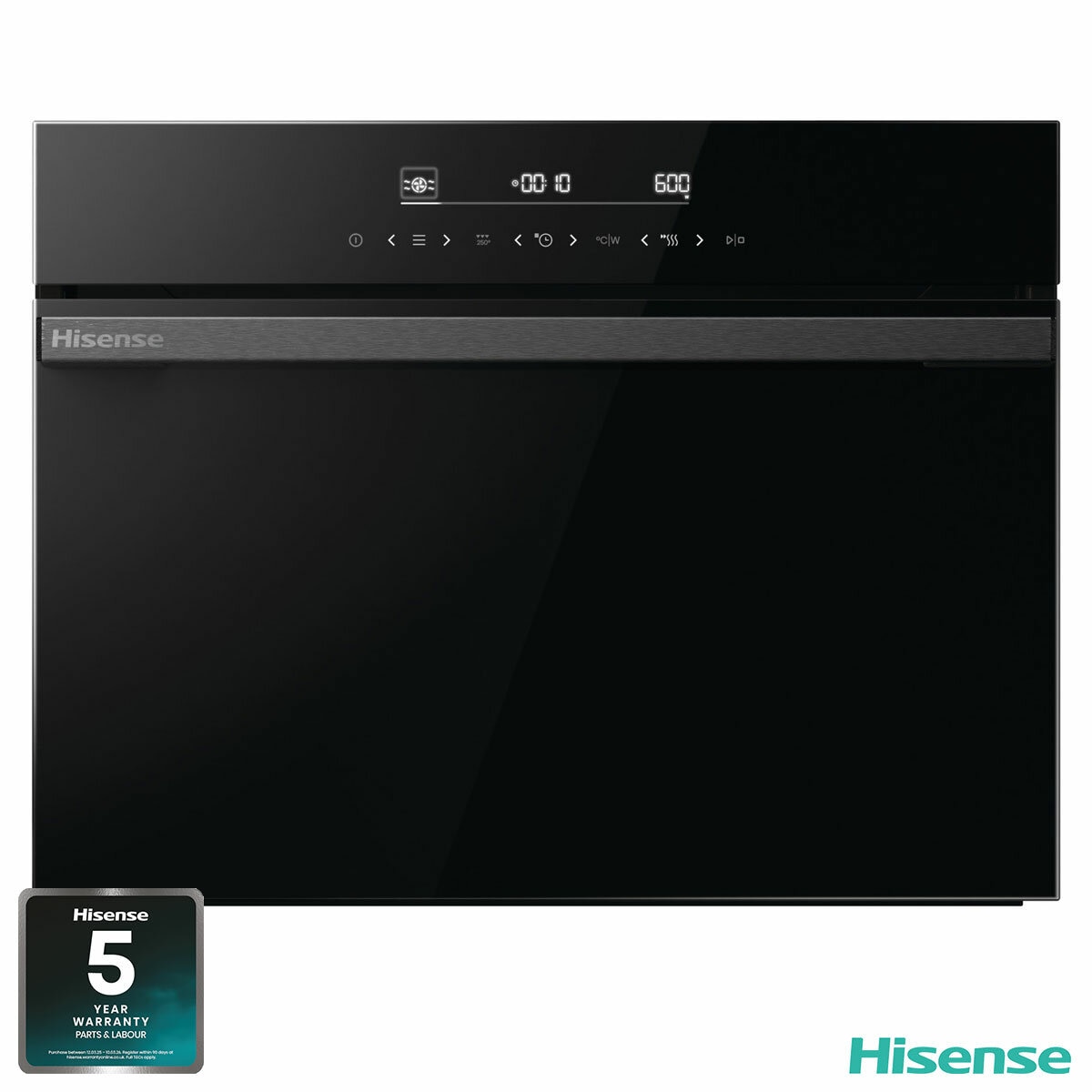 Hisense Hi6 BlackLine BIM45342ADBGUK Built-In Electric Single Oven with Microwave, in Black