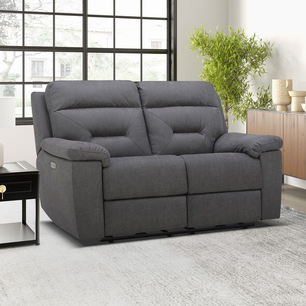 Gilman Creek Justin Grey Fabric Power Reclining 2 Seater Sofa