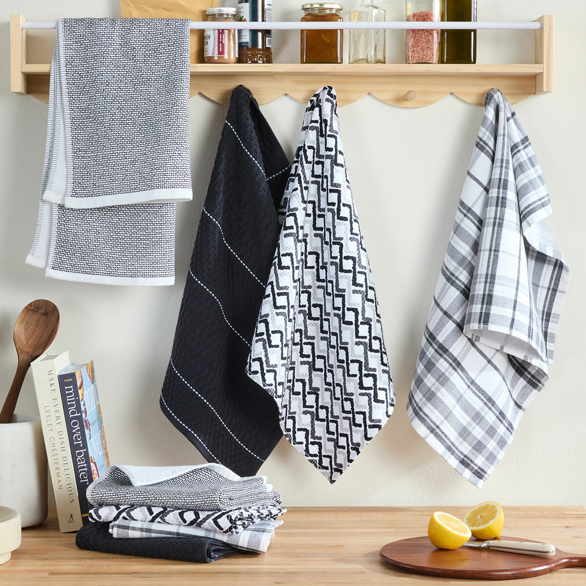 Kelly Collection Kitchen Towels 8 Pack, in 3 Colours