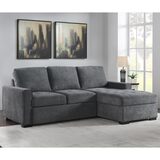 Pulaski Kendale Grey Fabric Sofa Bed with Storage Chaise