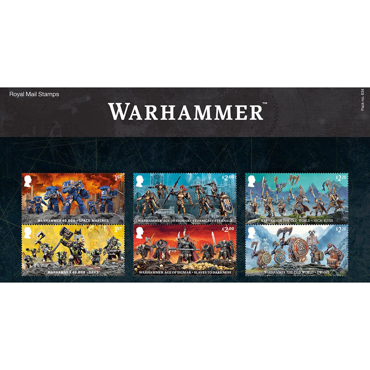 Official Warhammer Stamps Presentation Pack by Royal Mail.