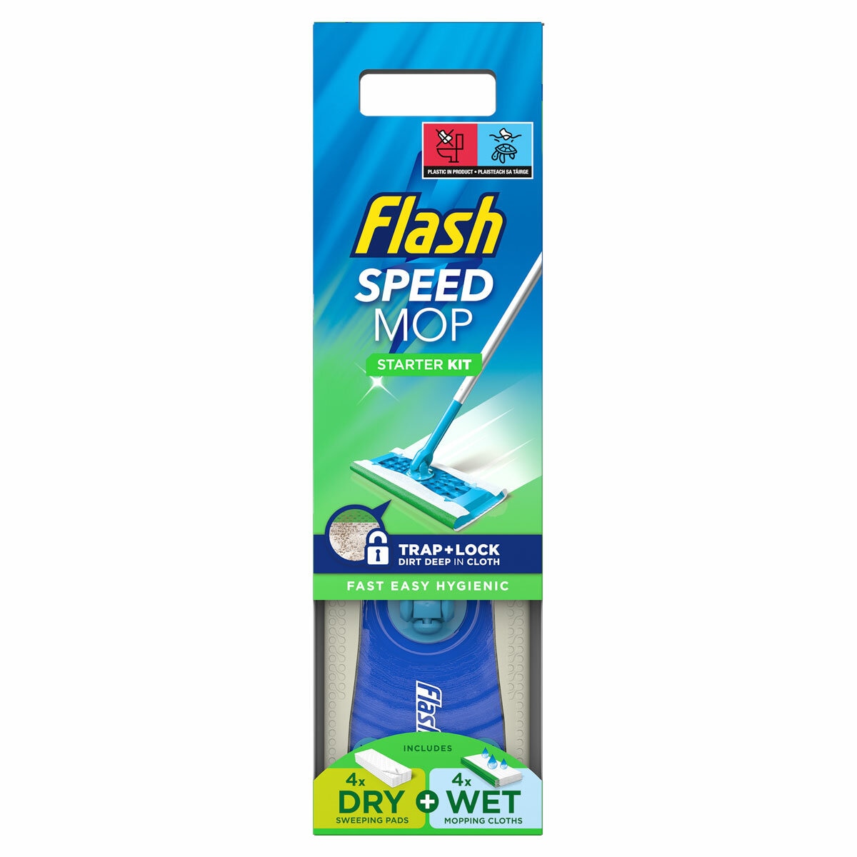 Flash Speedmop Starter Kit + 4x Dry and 4x Wet Cloths Flash Speedmop Starter Kit + 4x Dry and 4x Wet Cloths