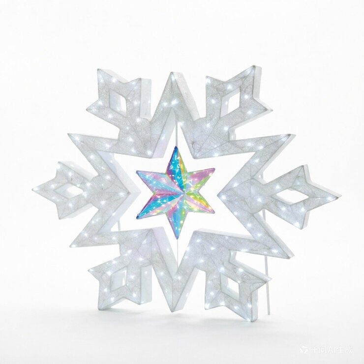 48 Inch Snowflake With Prismatic Star 48 Inch Snowflake With Prismatic Star