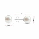 8.5-9mm Akoya White Pearl Earrings, 14ct White Gold 8.5-9mm Akoya White Pearl Earrings, 14ct White Gold