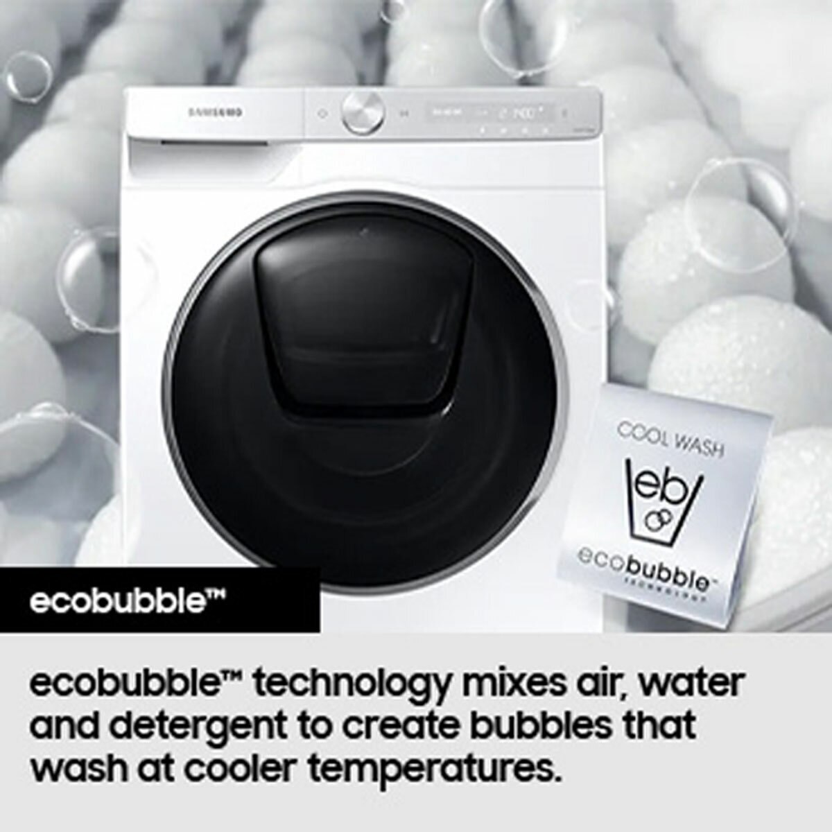 Samsung WD80TA046BX 8/5kg Washer Dryer, E Rated in Silver