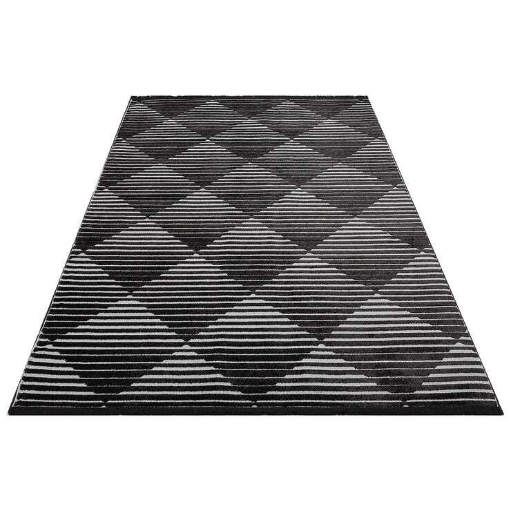 Concept Looms Jazz Black Indoor Outdoor Rug, in 2 Sizes
