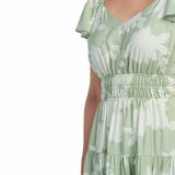 Dalia Ladies Tiered Maxi Dress in Green