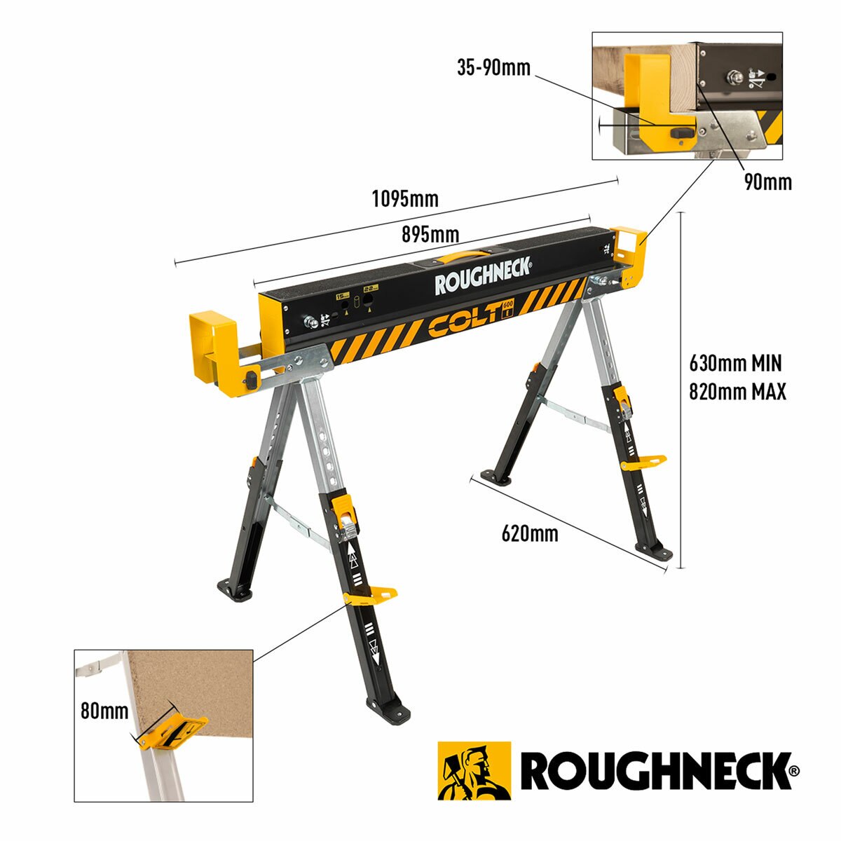 Roughneck COLT 600E Sawhorse Portable Workstation - 2pk