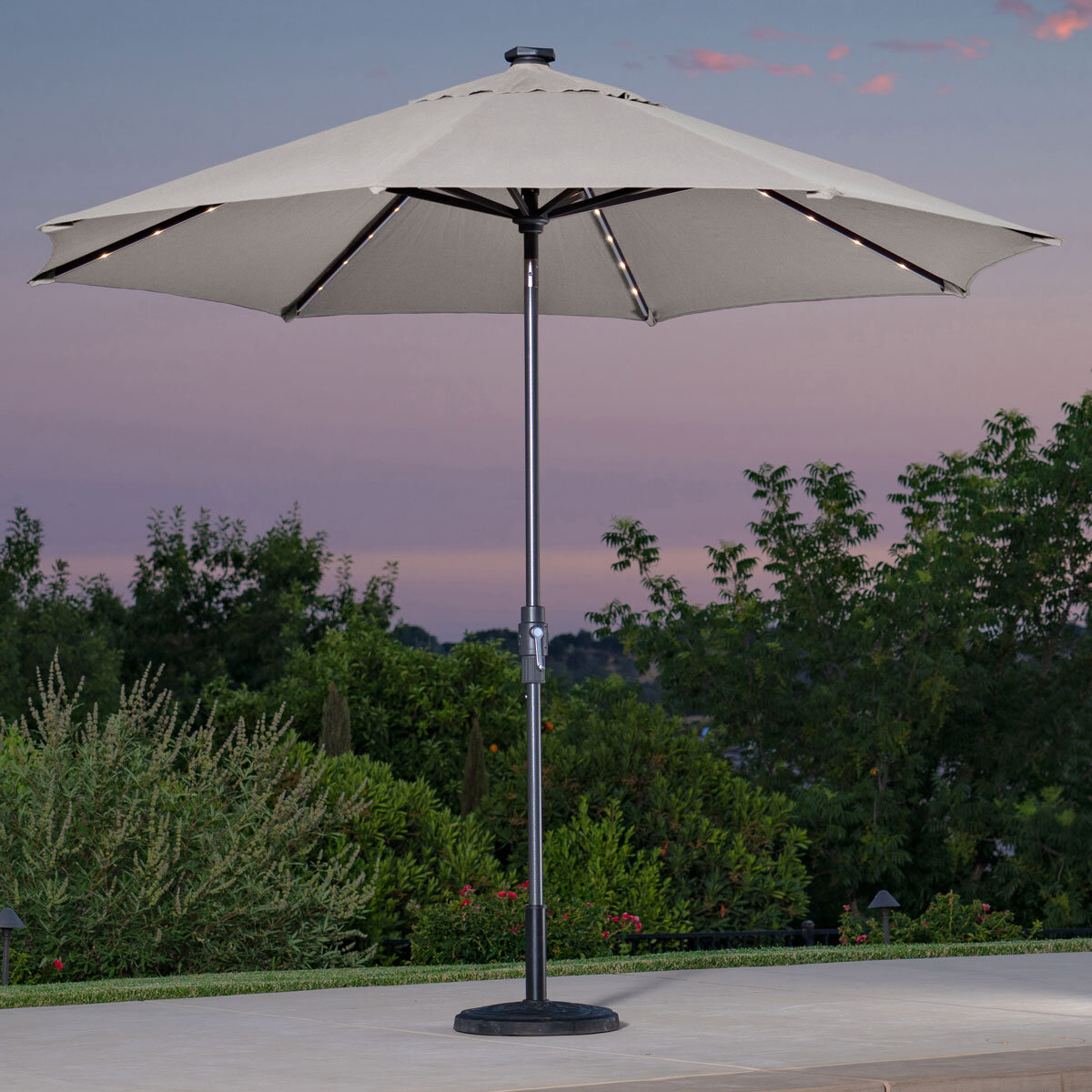 SunVilla 10ft (3m) LED Aluminium Round Market Umbrella in...