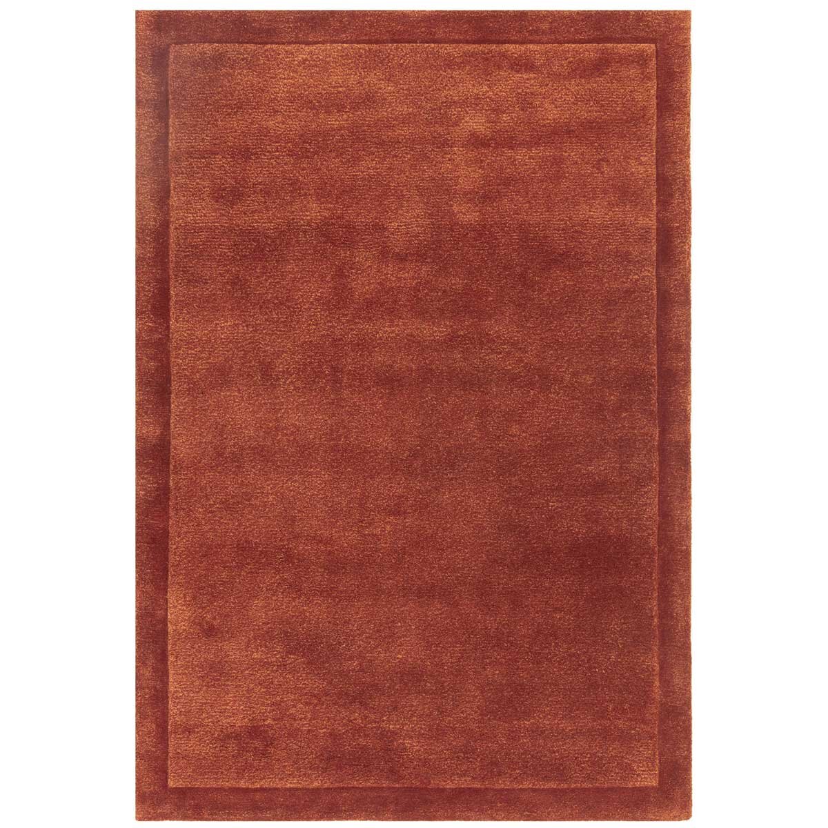 Asiatic Rise border rug in rust