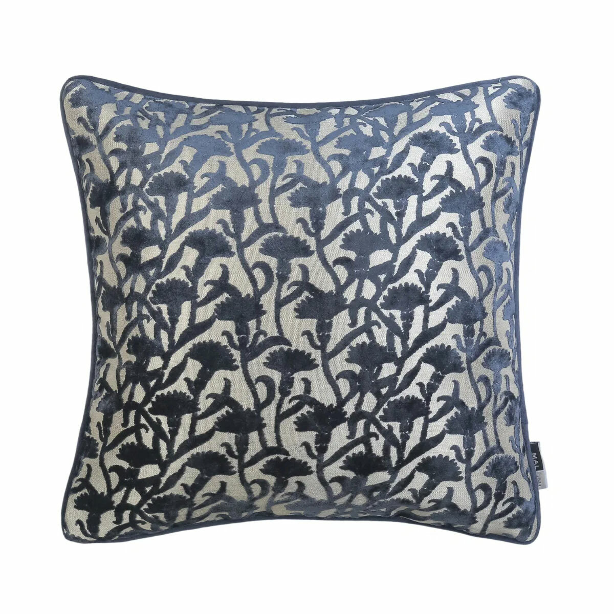 Malini Cassia Navy Velvet Feather Fill Cushion, 50 x 50 cm