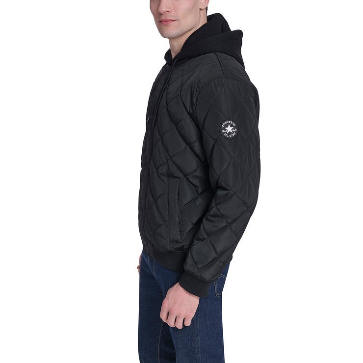 Converse Men's Hooded Bomber Jacket Converse Men's Hooded Bomber Jacket