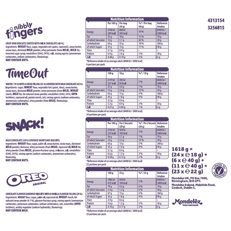 Cadbury & Oreo Big Box Of Treats, 64 Snacks