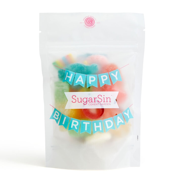 SugarSin 'Happy Birthday' Pick 'n' Mix Pouches Letterbox Gift In Pink SugarSin 'Happy Birthday' Pick 'n' Mix Pouches Letterbox Gift In Pink