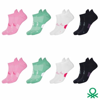 United Colors of Benetton Ladies Trainer Sock, 8 Pack