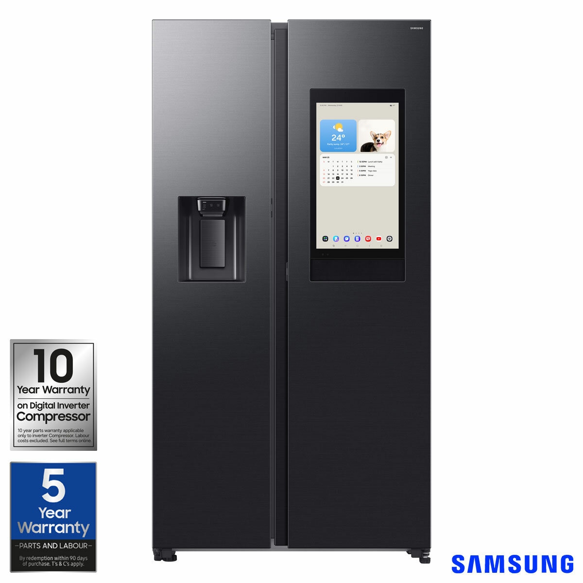 Samsung RS90F66BEFEU, Side by Side Fridge Freezer, E Rated in Black