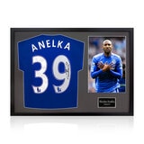 Nicolas Anelka Signed Framed Chelsea Football Shirt including 1 Photo, with Black Mount