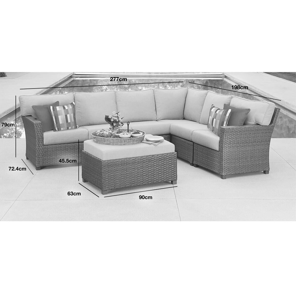 Pacific Casual Westchester 7 Piece Woven Sectional Patio Set Costco UK