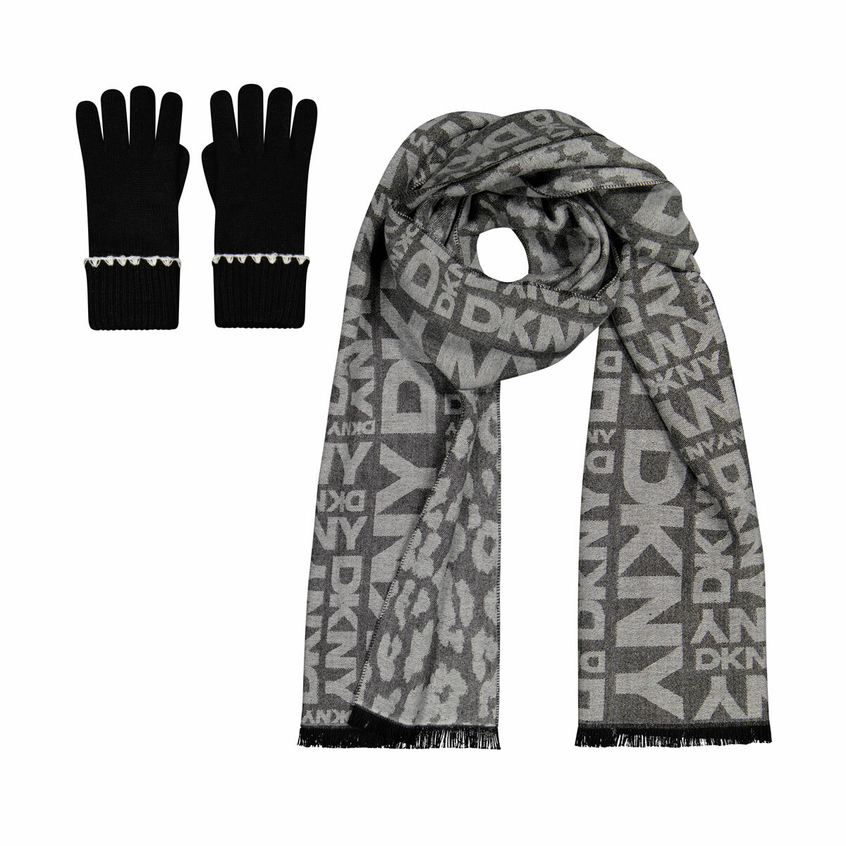 DKNY Ladies Scarf & Glove Set