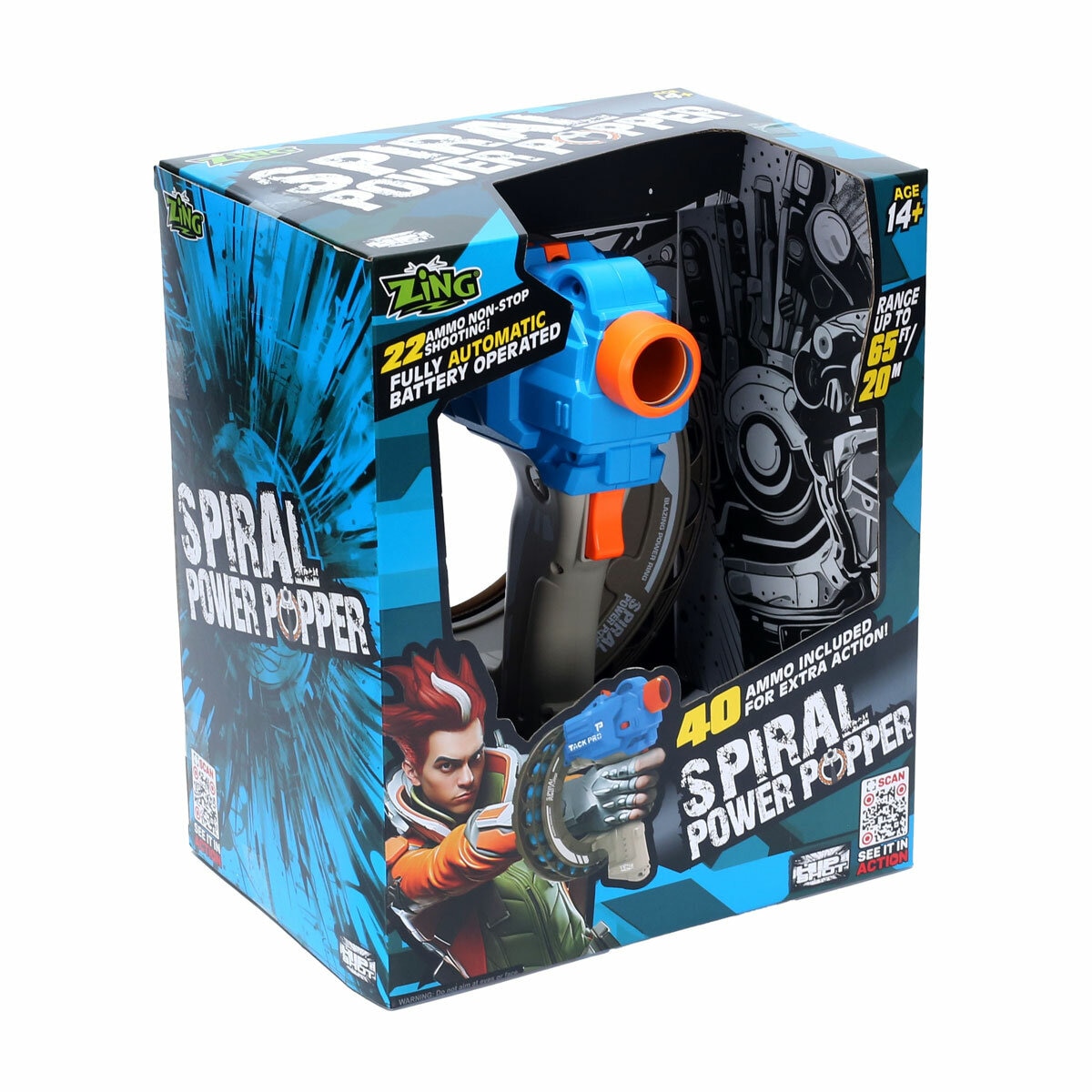 Zing Spiral Power Popper Blaster - Blue Zing Spiral Power Popper Blaster - Blue