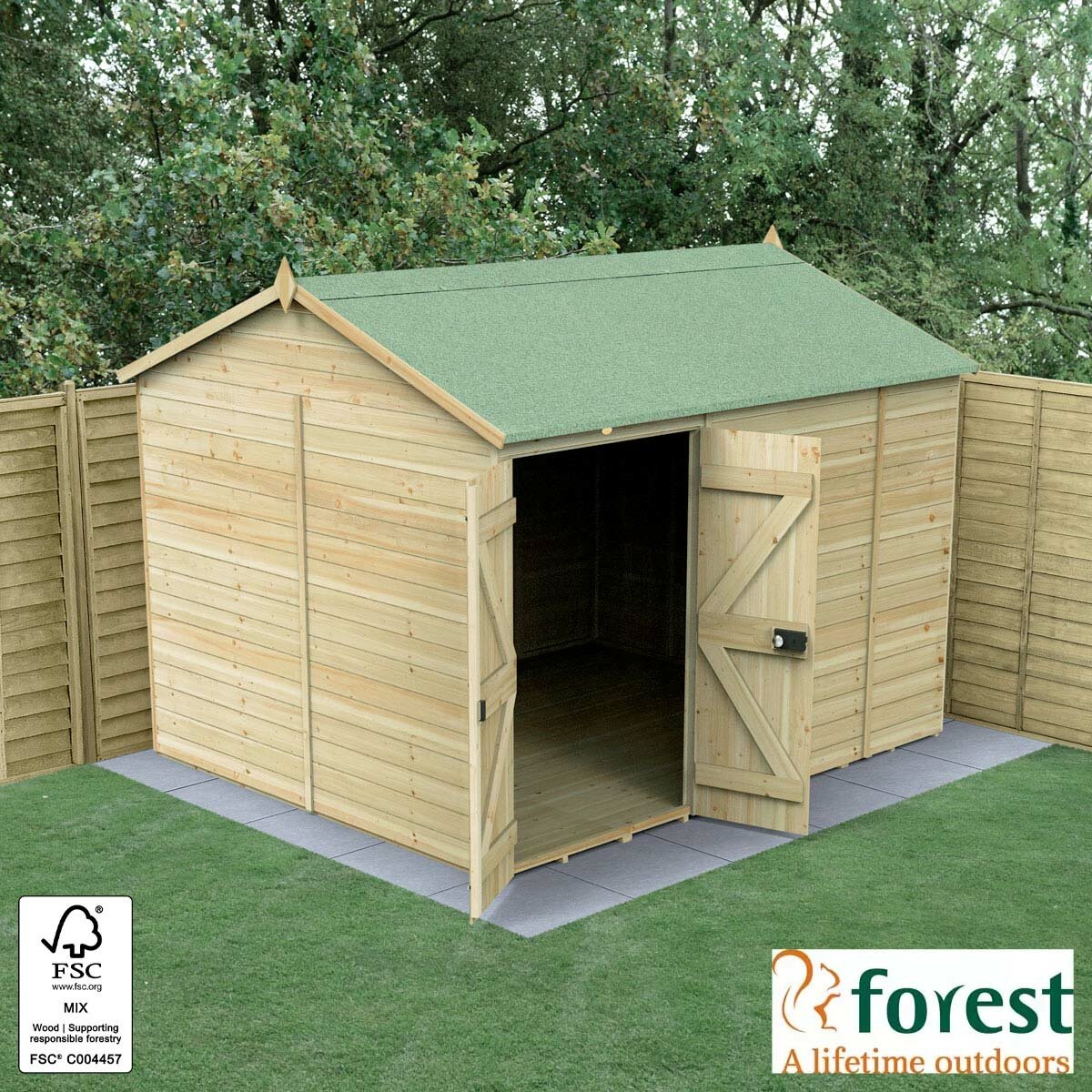 Forest Garden Timberdale 10ft x 8ft 3" (3 x 2.5m) Tongue & Groove Wooden Storage Shed Forest Garden Timberdale 10ft x 8ft 3" (3 x 2.5m) Tongue & Groove Wooden Storage Shed