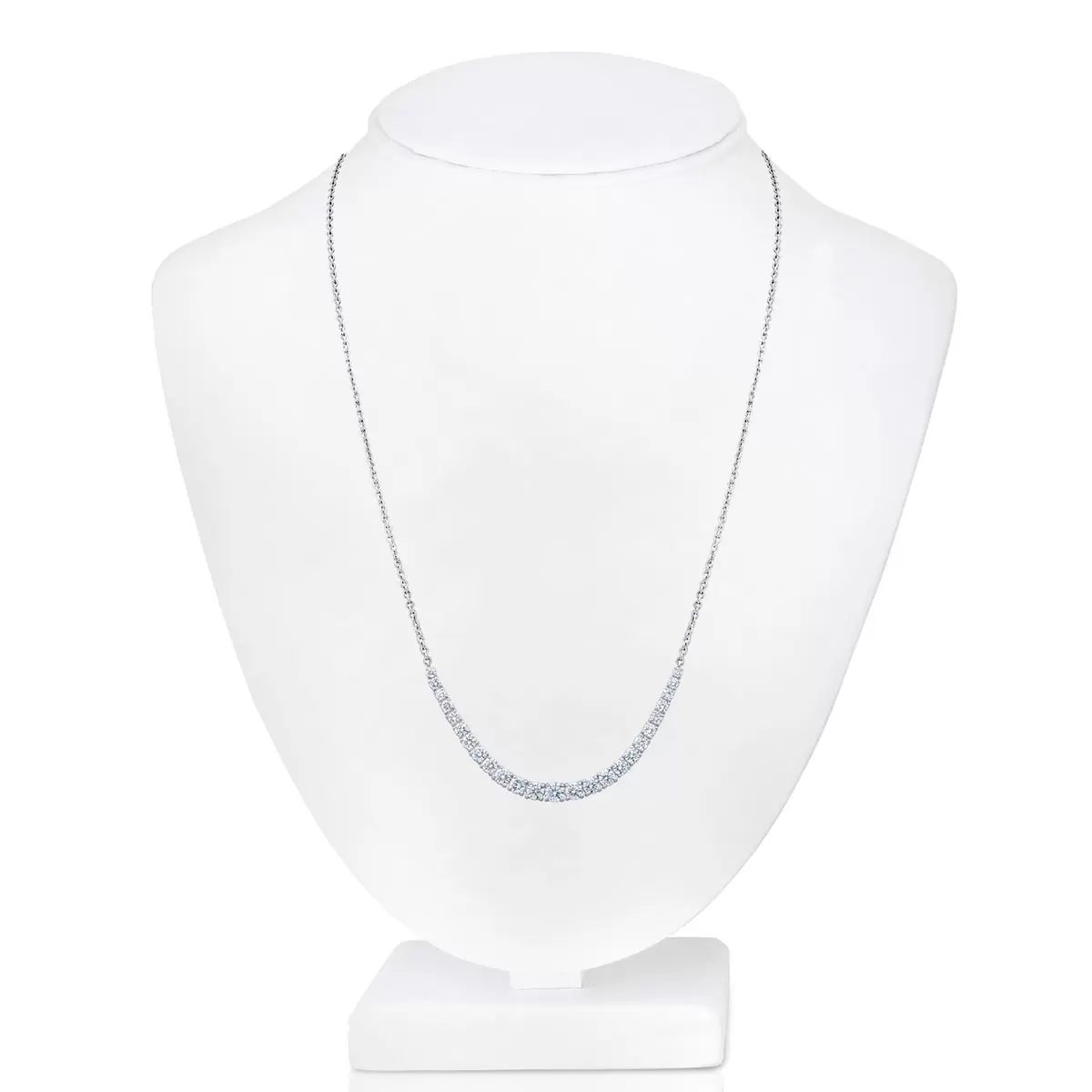 2.50ctw Graduated Diamond Necklace, 14k White Gold
