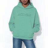 Jack Wills Ladies Embossed Logo Hoody in Mint