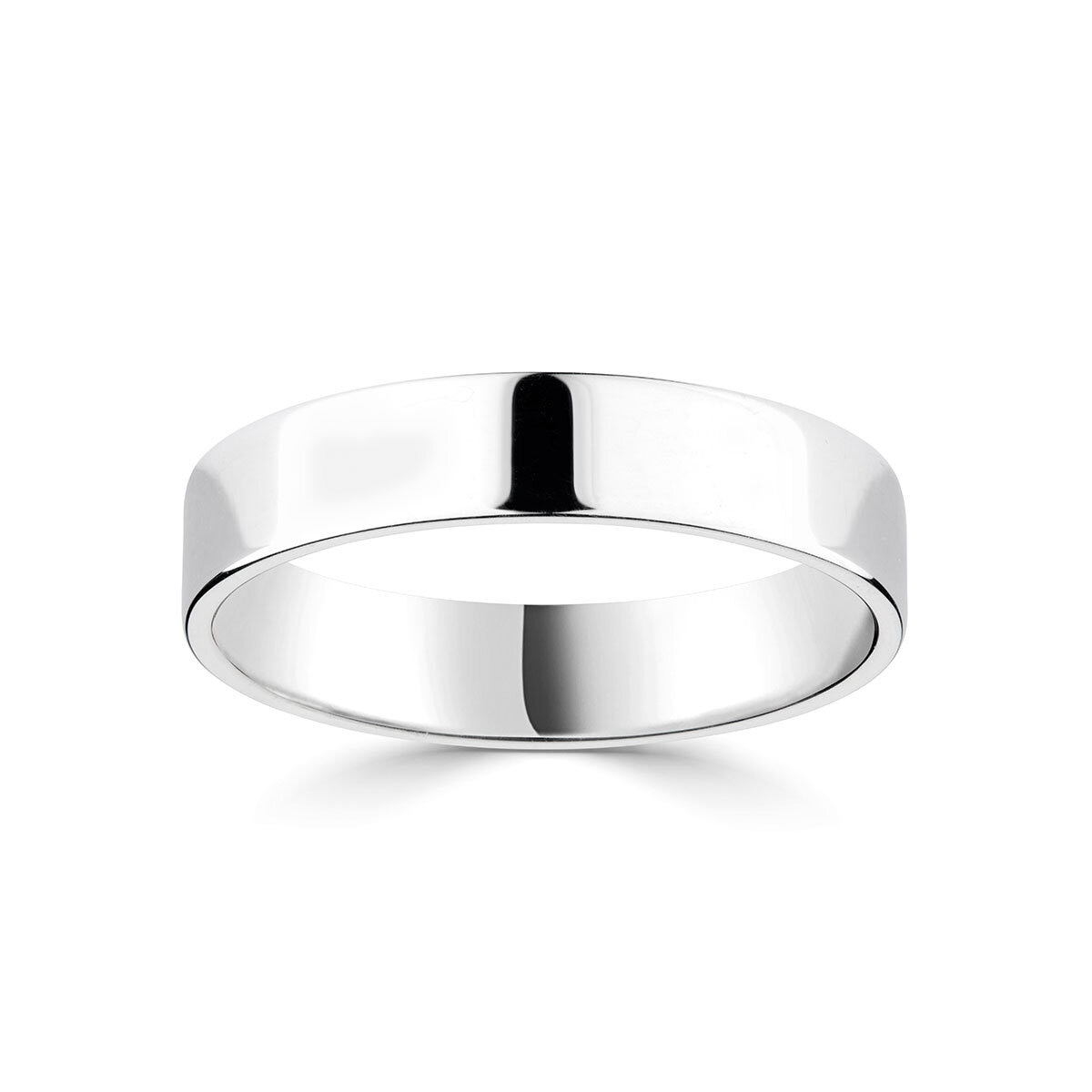 4.0mm Basic Light Court Wedding band. 18ct White Gold