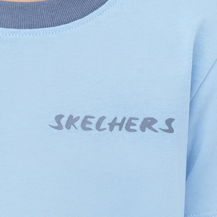 Skechers Kids Tee & Short 3 Piece Set in Blue