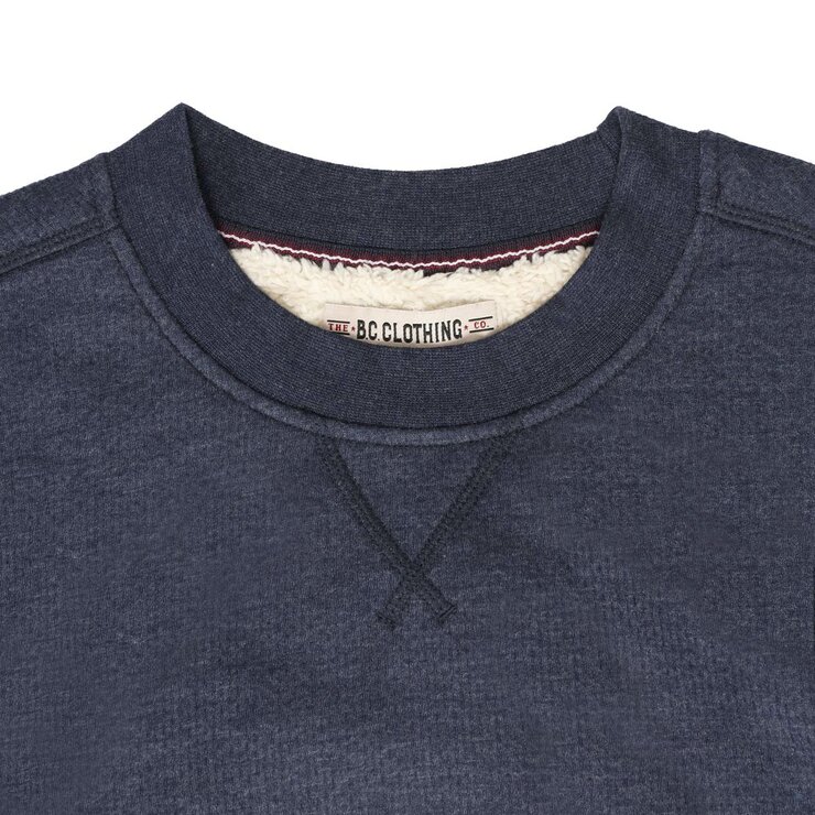 BC Clothing Men's Waffle Crew Sweater in Blue BC Clothing Men's Waffle Crew Sweater in Blue