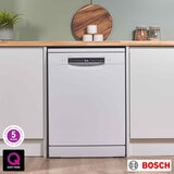 Bosch SMS6ZCW10G Series 6 Freestanding 14 Place Setting Dishwasher, B Rated in White