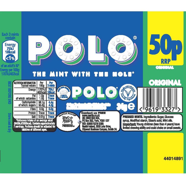 Nestle Polo Original Mints PMP, 32 x 34g Costco UK