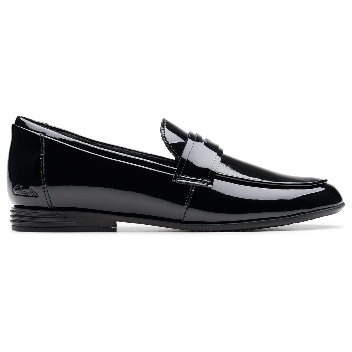 Clarks Kids Finja Bright Black Patent Shoes Clarks Kids Finja Bright Black Patent Shoes