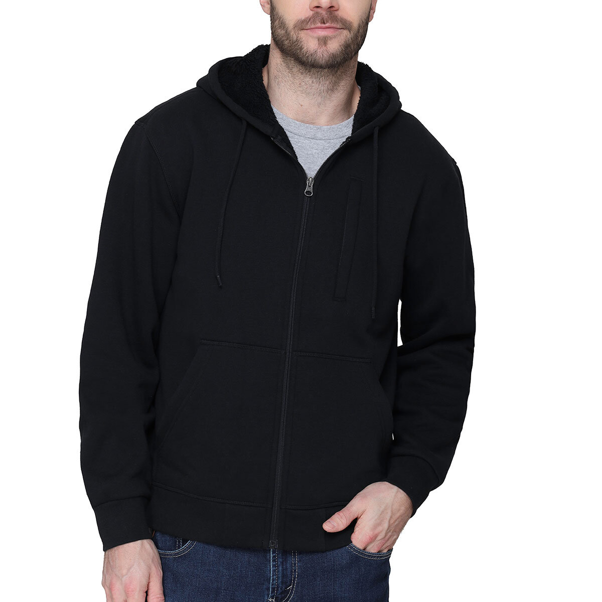 BC Clothing Fleece Lined Hoody in Black | Costco UK