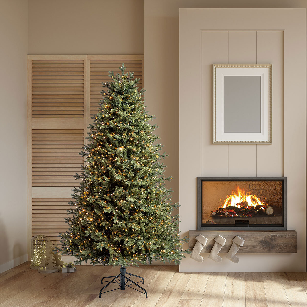 6ft 6 Inch (1.9m) Pre-Lit Aspen Artificial Christmas Tree with 1,500 Colour Changing Micro LED Lights