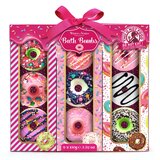 box of bath bombs in donut shapes