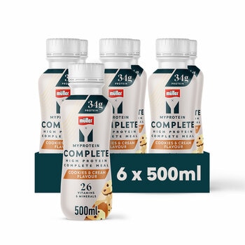 Muller x Myprotein, Meal Replacement Drink, Cookies & Cream 6 x 500ml