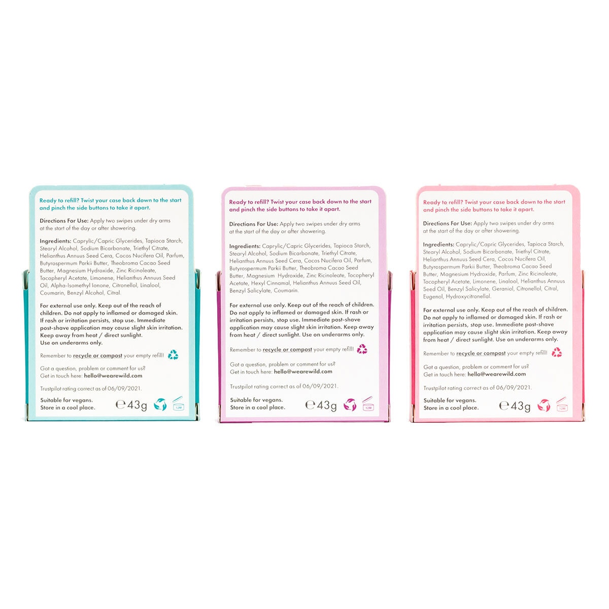 Wild Mixed Fragrance Deodorant Refill Multipack, 3 Pack