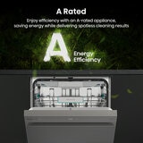 Hisense HS693A90XADUK 16 Place Settings, Freestanding Dishwasher, A Rated, in Silver