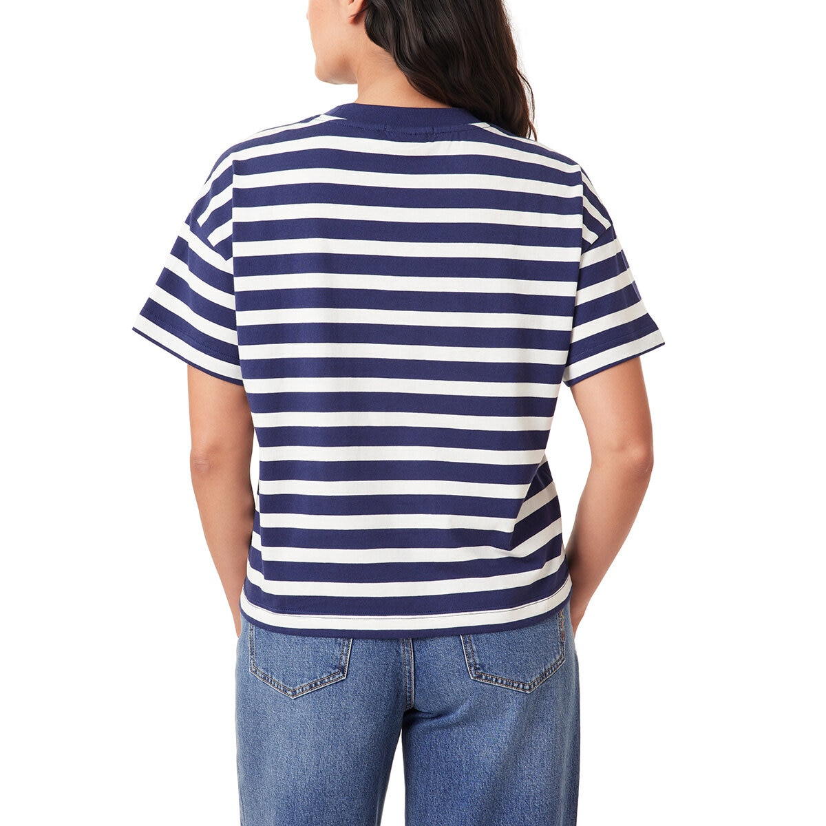 Scotch & Soda Ladies Boxy T-Shirt in Navy