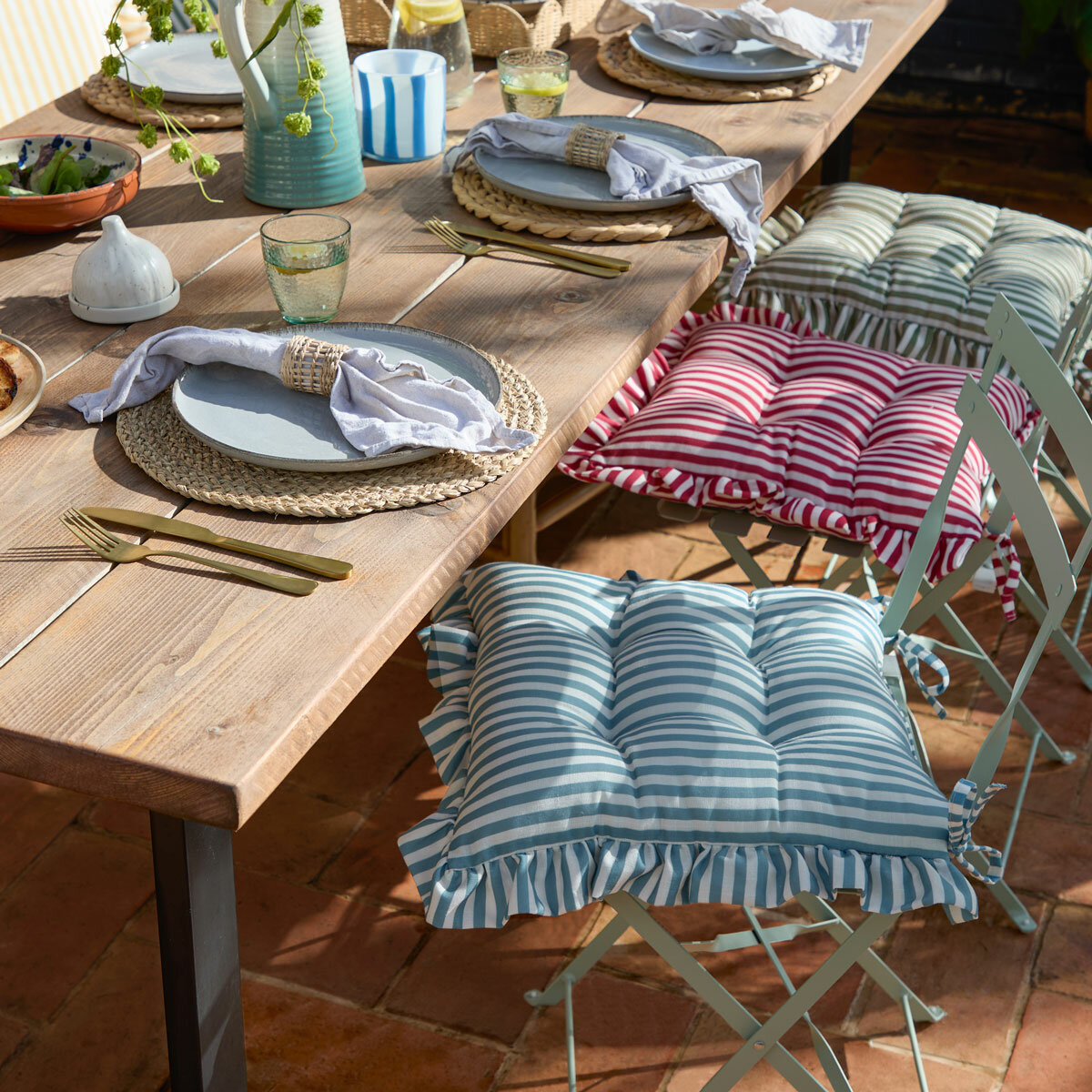 Millie Ruffle 2 Pack Indoor/Outdoor Seat Pads