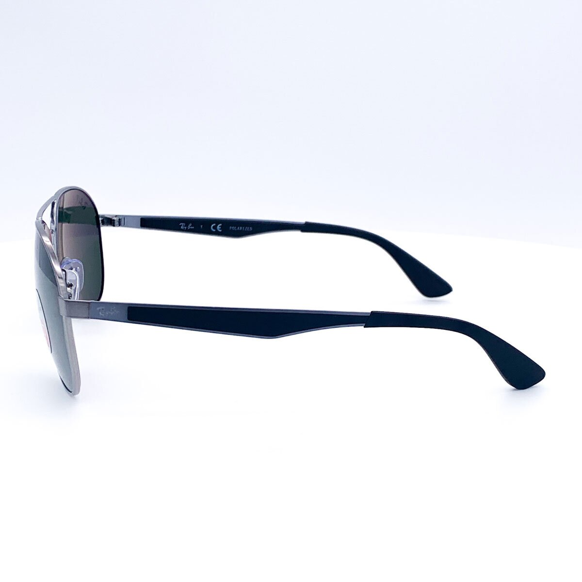 Ray-Ban Gunmetal Sunglasses with Green Polarised Lenses RB3549 004/9A