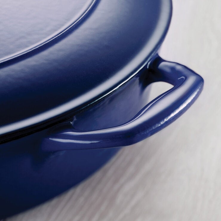Tramontina Enamel Cast Iron Shallow Casserole Dish, 30cm / 3.8L in Blue