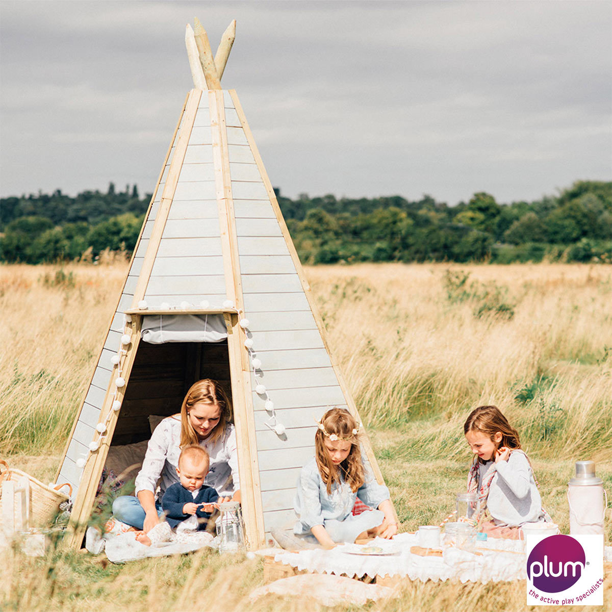 Plum 2.3m Great Wooden Teepee Hideaway 3 Years Cos