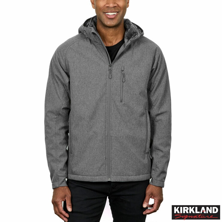 Kirkland Signature Men's Sherpa Lined Softshell Jacket in Grey Kirkland Signature Men's Sherpa Lined Softshell Jacket in Grey