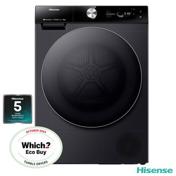 Hisense DH7S107BB, 10kg Heat Pump Dryer A+++ Rating in Black
