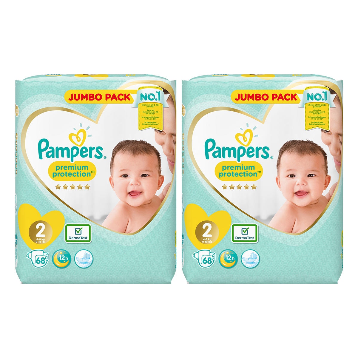 Pampers Premium Protection Nappies Size 2, 2 x 68 Jumbo Pack | Costco UK